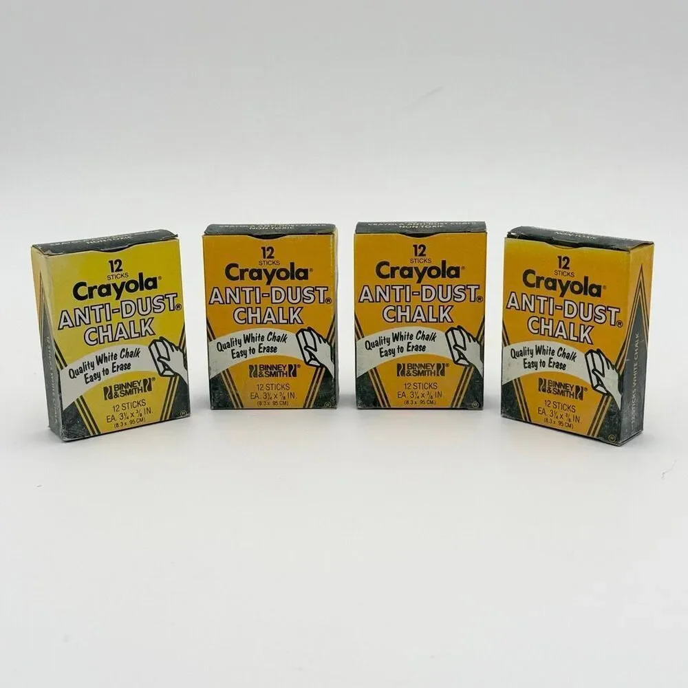 Crayola Vintage Dust Free White Chalk Lot of 4 Packs Never Used